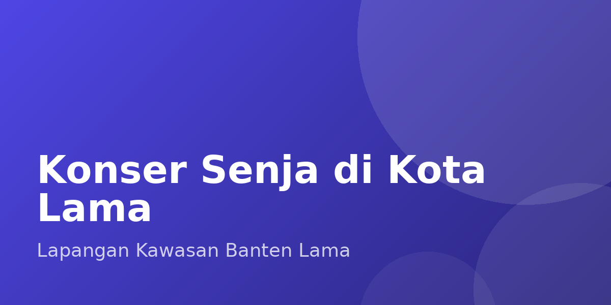 Konser Senja di Kota Lama