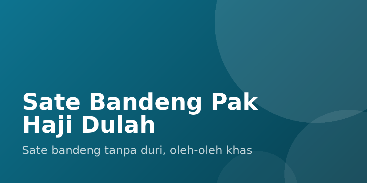 Sate Bandeng Pak Haji Dulah